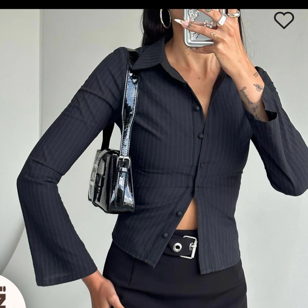 Princess Polly Black Button Down Shirt